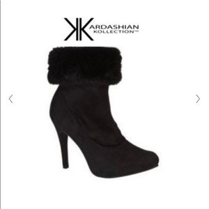 Kardashian kollection fur lined booties